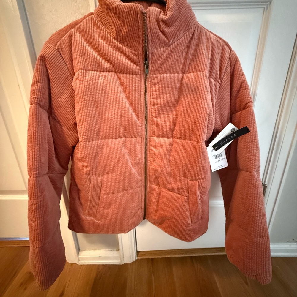 O'Neill Women's Corduroy Puffer Jacket in Coral